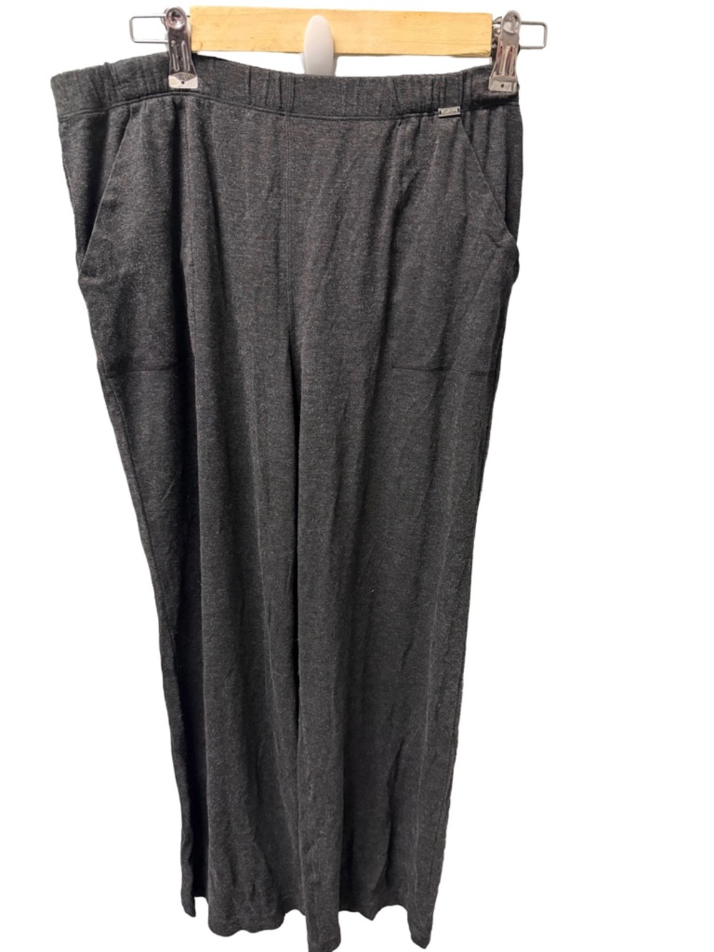 St John Women’s Small Charcoal Gray Wide Leg Pants